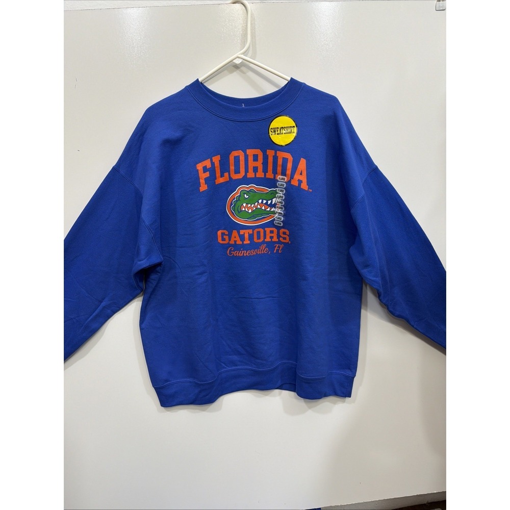 Men's Florida Gators Adult‎ Large Blue Hanes Sweatshirt NCAA Football New